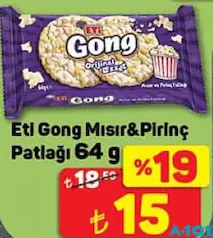 ETİ GONG MISIR VE PİRİNÇ PATLAĞI 64 G